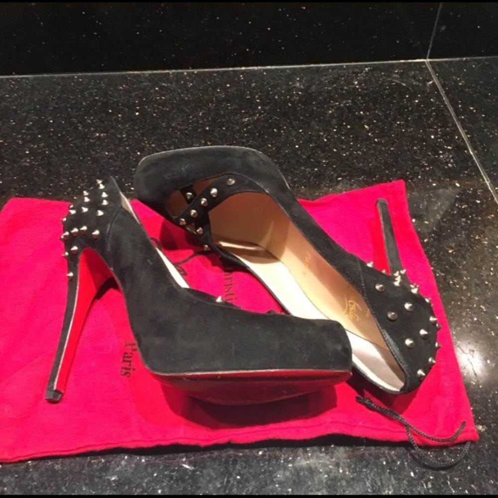 Christian Louboutin Suede Spiked Heels